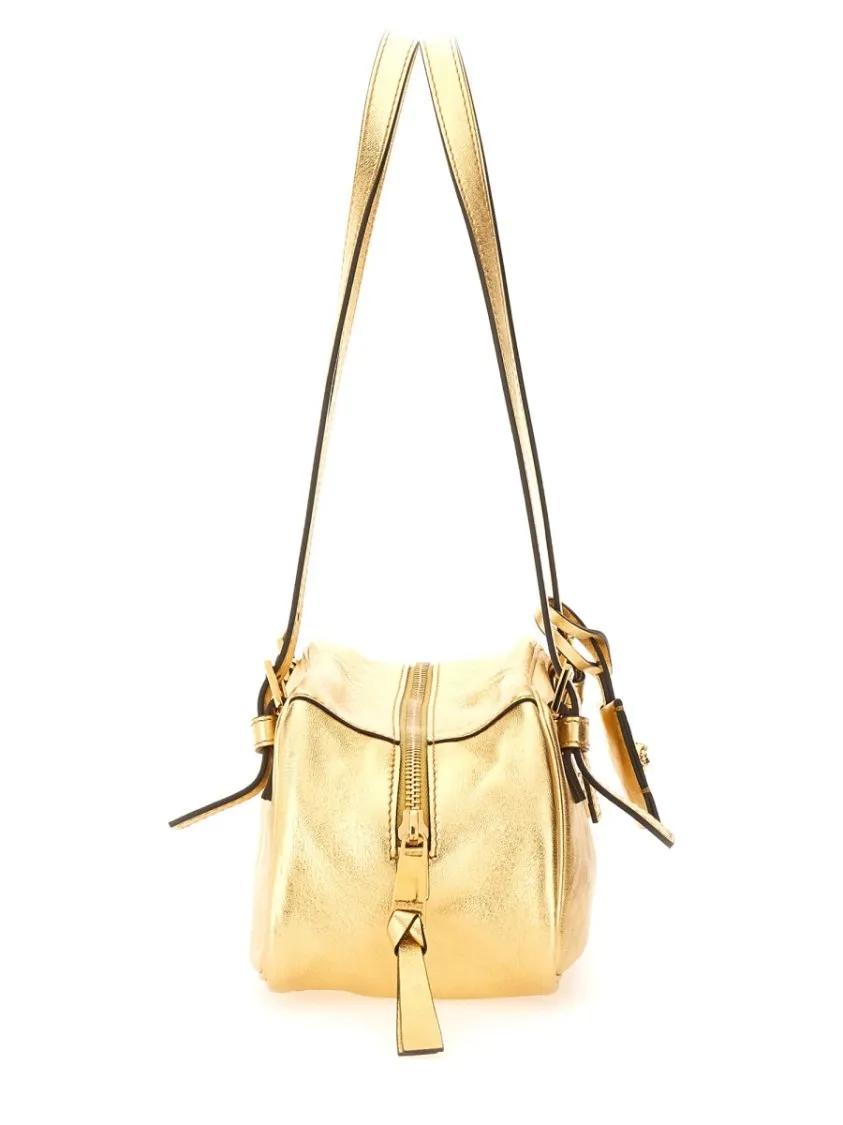 Versace Hobo bags Light Blue Mesh Long Sleeve Shirt in goud