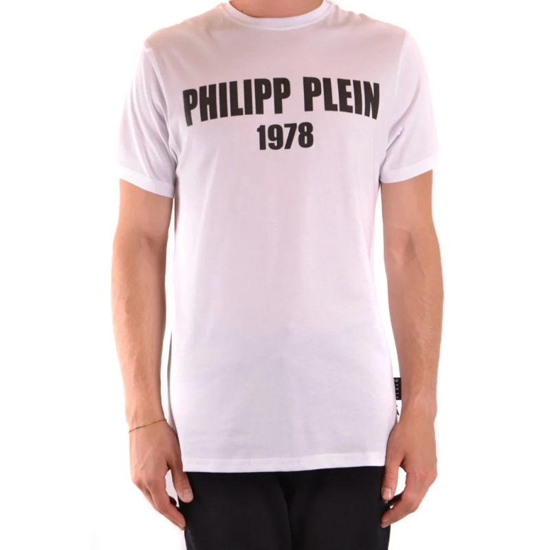 Philipp Plein T-Shirt Short-Sleeve Crew Neck T-Shirt With Bold Logo Purple