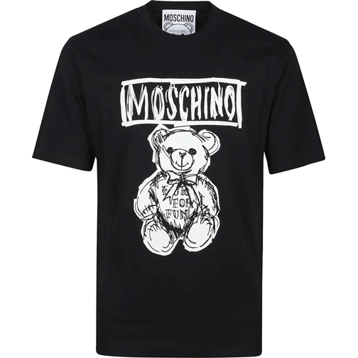 Moschino T-shirts Teddy Bear Print T-shirt Black schwarz