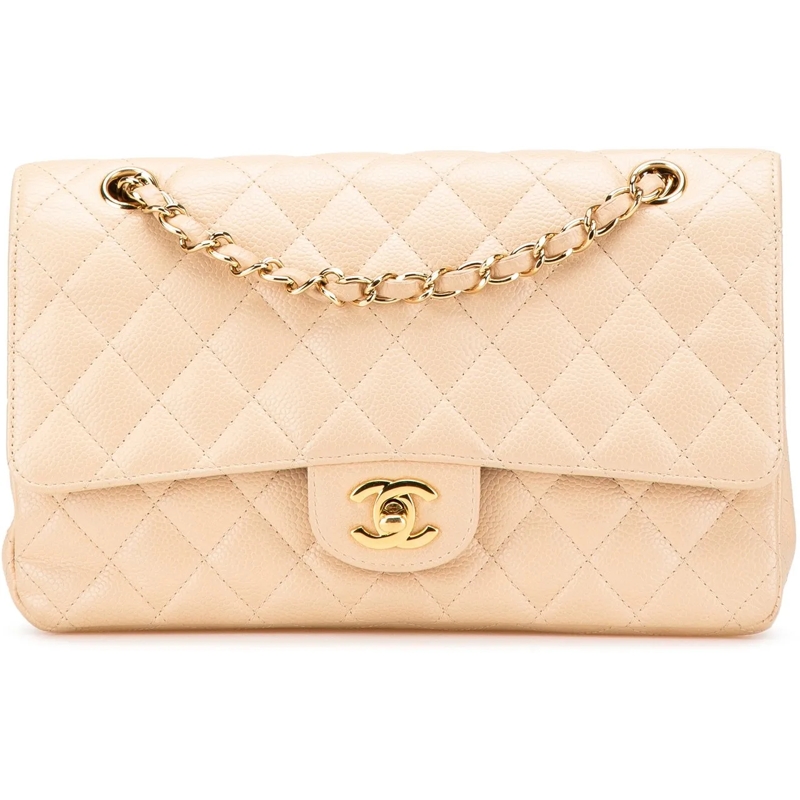 Chanel Sac à bandoulière Medium Classic Caviar Double Flap braun