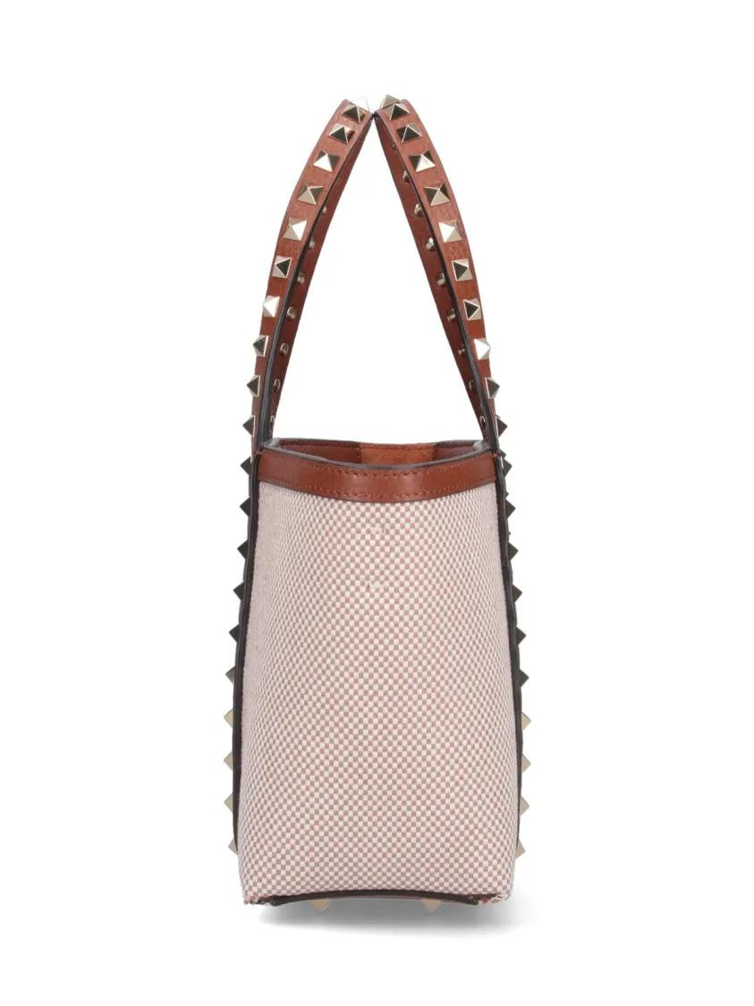 Valentino Garavani Shoppers & Totes "Rockstud" Small Shopping Bag – Beige in beige