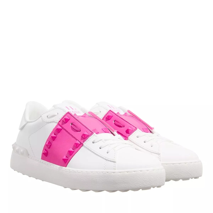 Pink and white sales valentino trainers