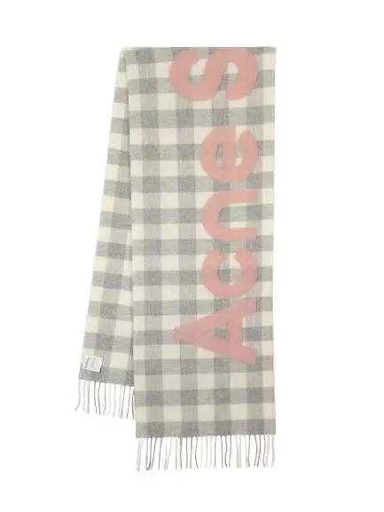 Acne Studios Tücher & Schals - Veda Scarf - Wool - Grey/Rose - Gr. unisize - in Grau - für Damen