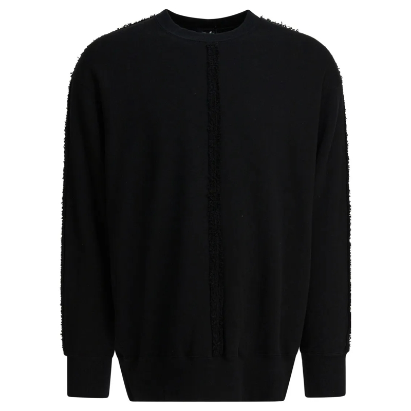 Comme des Garcons  Cotton Crewneck Sweatshirt With Textured Center Li Black
