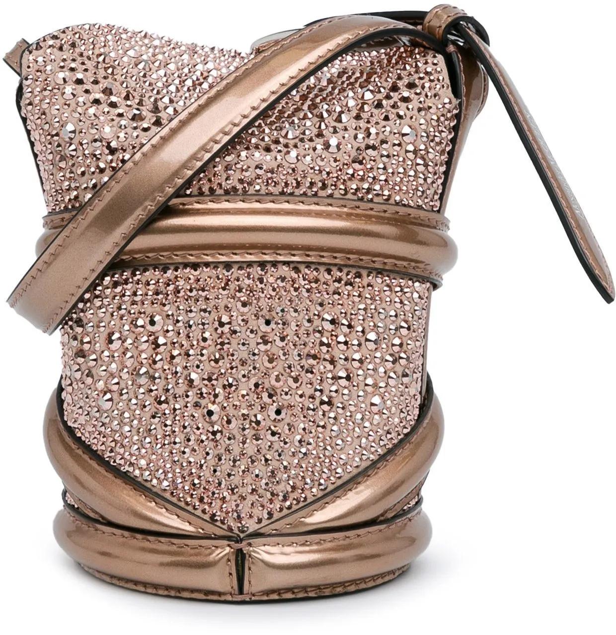 Thumbnail - Alexander McQueen Hobo Bags - 2021-2024 Calfskin Crystal Embellished The Curve B - Gr. unisize - in Braun - für Damen
