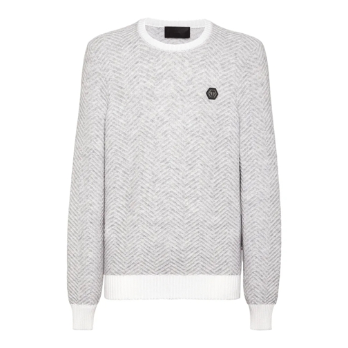 Philipp Plein Sweatshirts Rundhalspullover weiss