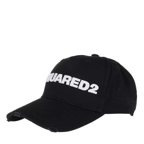 Dsquared2 Embroidered Cargo Cap Black/White Cappello da baseball