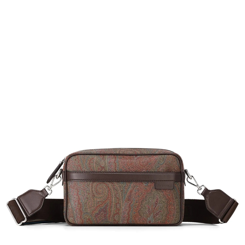 Etro Crossbody Bag Umhängetasche mit Paisley Muster braun
