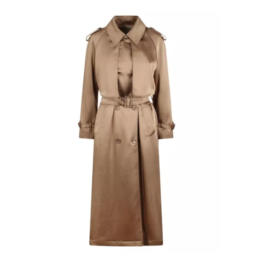 Herno Satin Trench Coat Brown 