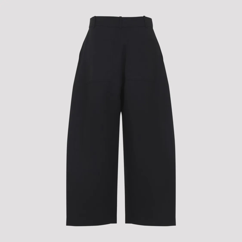 Studio Nicholson  Cropped Wide-Leg Trousers With High Waist Black