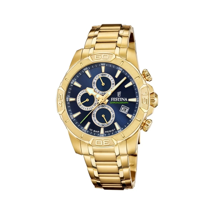 Festina Timeless Chronographic Men s Watch F20705 Gold farbend Montre mecanique