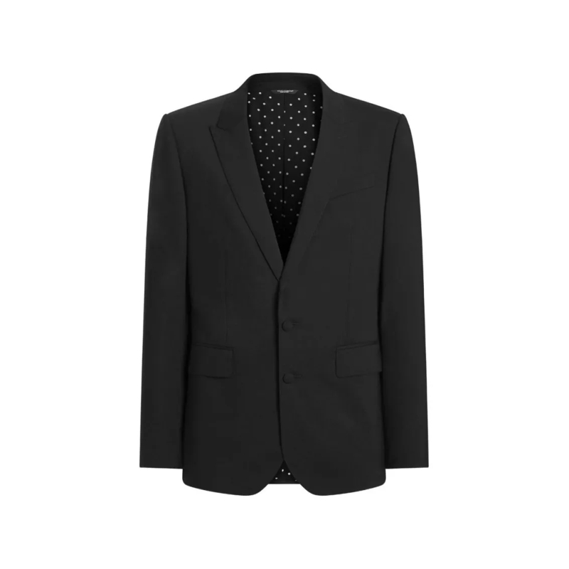 Dolce&Gabbana Blazer Tailored Black Wool Jacket With Classic Notch Lape Black