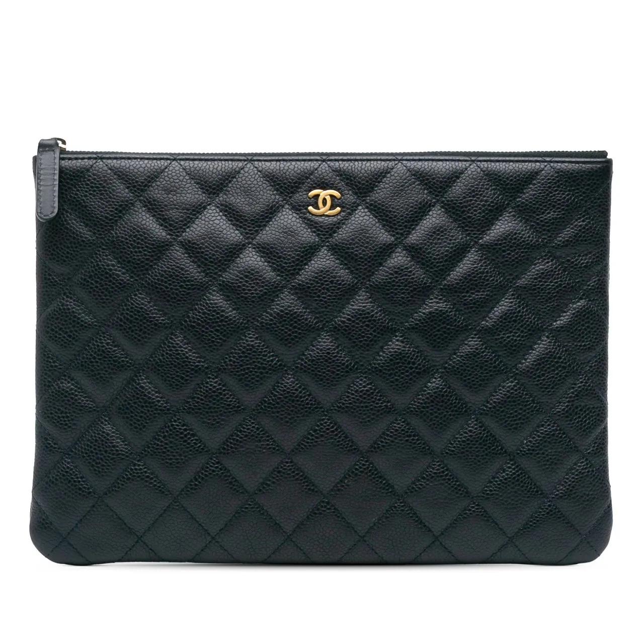 Chanel Clutches - Medium Quilted Caviar O Case Clutch - Gr. unisize - in Blau - für Damen