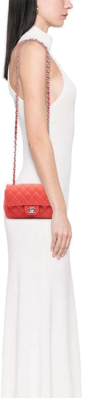 Thumbnail - Chanel Hobo Bags - Mini Rectangular Classic Caviar Single Flap - Gr. unisize - in Orange - für Damen