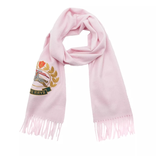 Burberry Embroidered Logo Scarf Pale Rose Sciarpa in cashmere