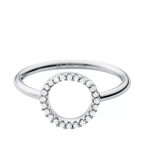 Michael Kors Sterling Silver Pavé Circle Focal Ring Silver Anello