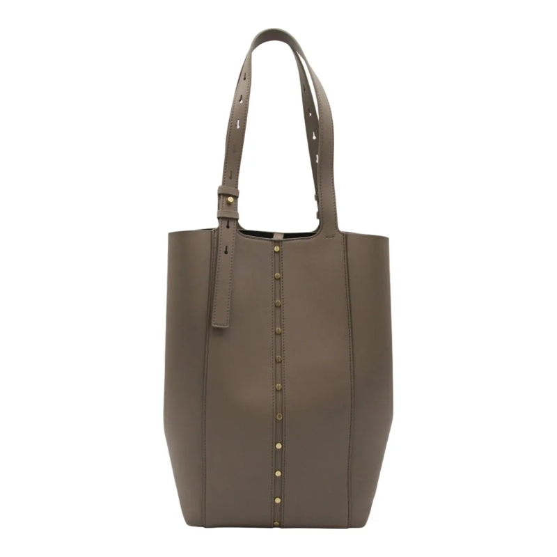 Golden Goose Tote Structured Tote Bag With Metallic Studs Grey
