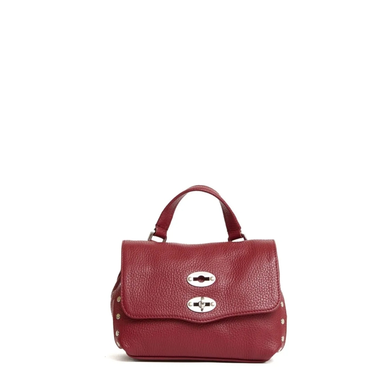 Zanellato Schoudertas Bordeaux Textured Leather Handbag With Turn-Lock C Burgundy