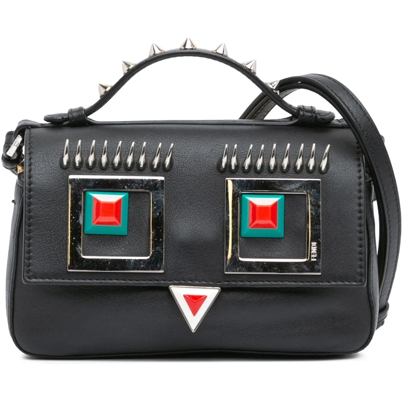 Fendi Schultertasche Micro Hypnoteyes Double Baguette Satchel schwarz