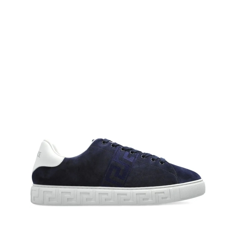 Versace Sneaker basse Navy Suede Low-Top Sneakers Black