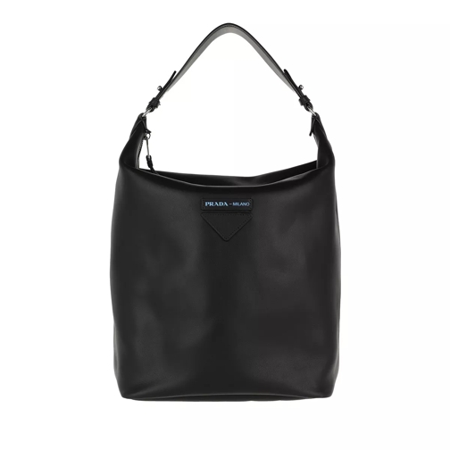 Prada Etiquette Hobo Bag Leather Nero/Astrale Hobo Bag