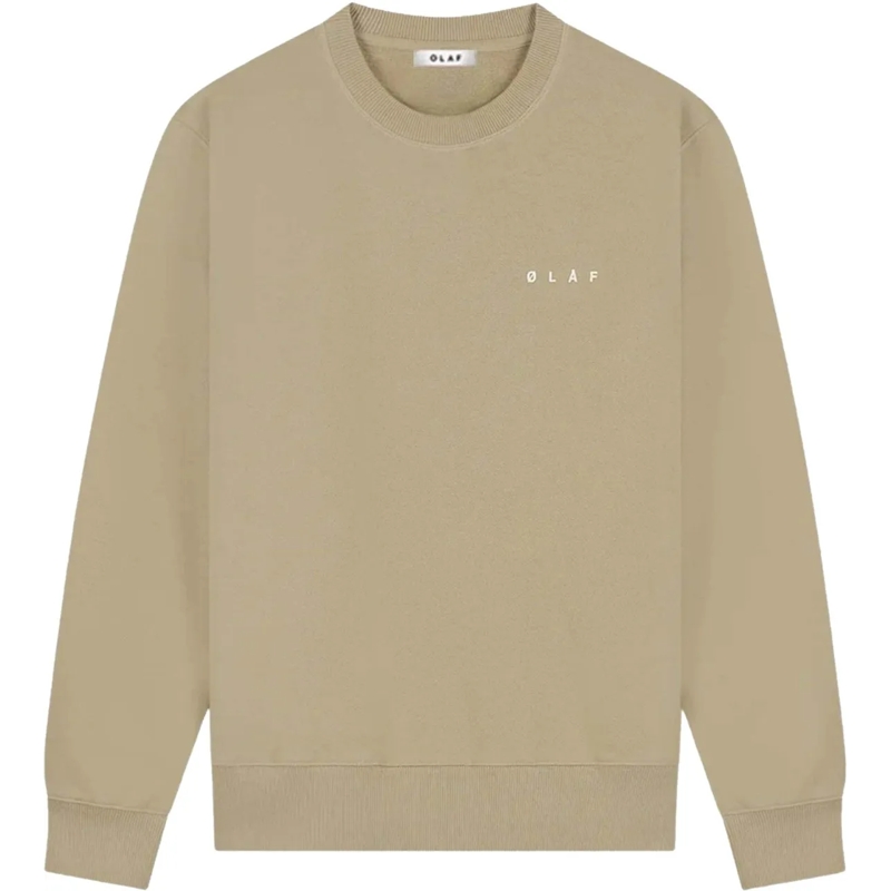 ØLÅF  Olaf Brushstroke Face Crewneck Sweaters Khaki M240 grün