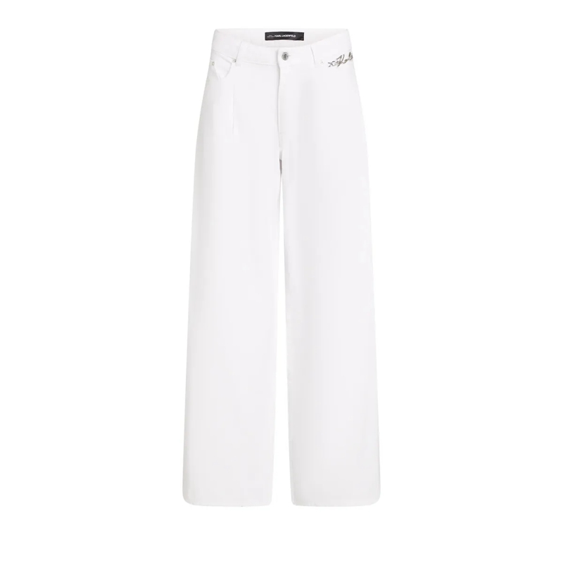 Karl Lagerfeld Jeans mit geradem Bein MITTELHOHE JEANS MIT WEITEM BEIN weiss