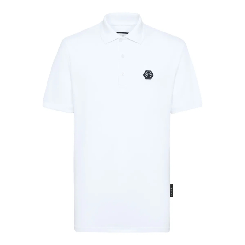 Philipp Plein Top Poloshirt Ss Hexagon weiss
