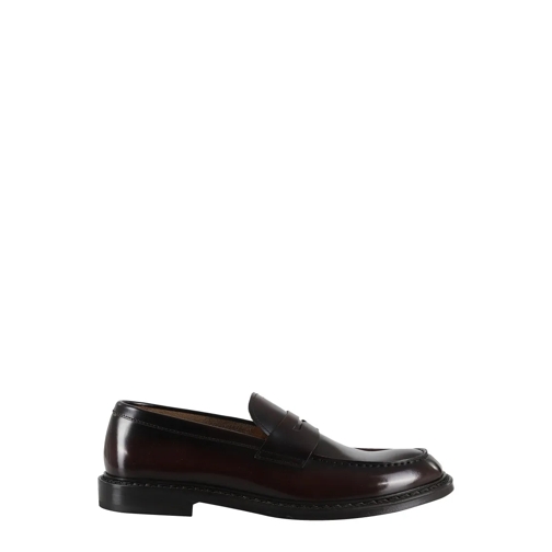 Doucal's Mocassin Polished Leather Penny Loafers Brown