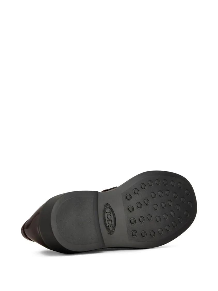 Thumbnail - Polished Burgundy Loafers With Decorative Metal Ba - Gr. 40 (EU) - in Schwarz