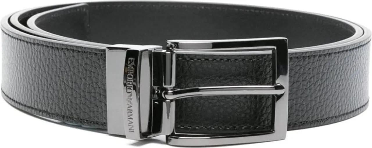 Emporio Armani Damen Schwarz Gürtel - Reversible Cowhide Belt With Palmellato Finish - Gr. One Size - In - Für