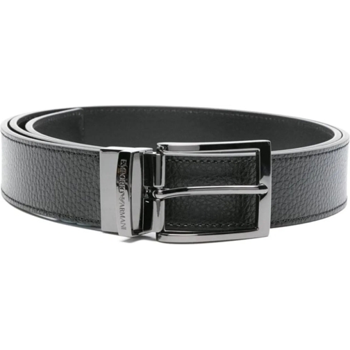 Emporio Armani Leren Riem Belts Black schwarz