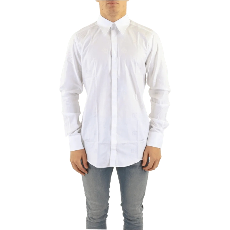 Dolce&Gabbana Legeres Oberteil Heren Martini-fit Shirt Wit weiß