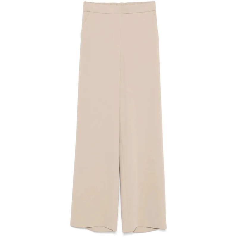 P.A.R.O.S.H.  Wide-Leg Beige Cady Pants With Minimalist Aestheti Neutrals