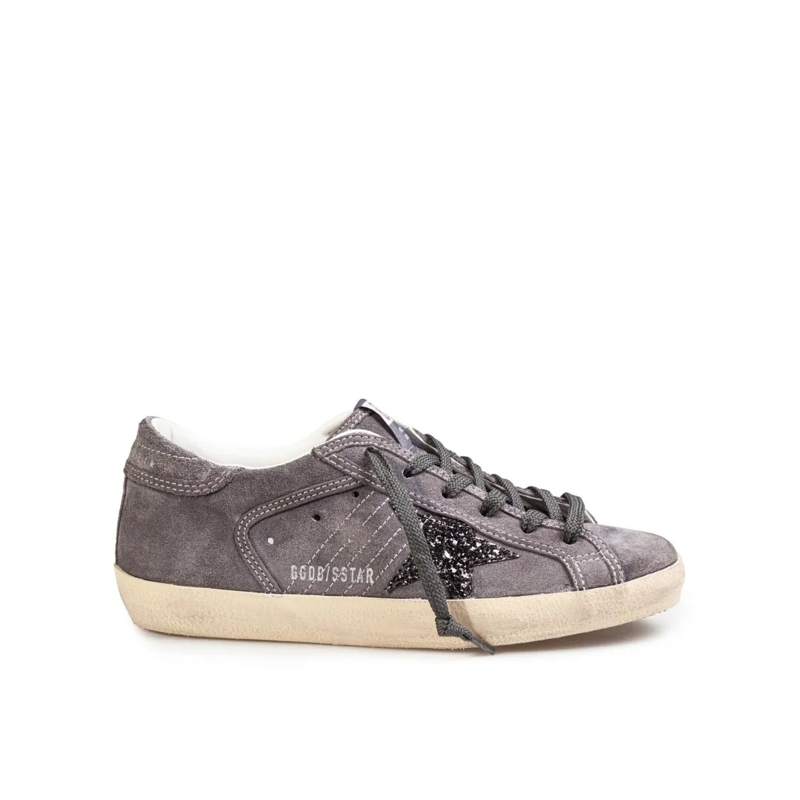 Golden Goose Schnürschuhe Super Star Grey Suede Sneakers Grey