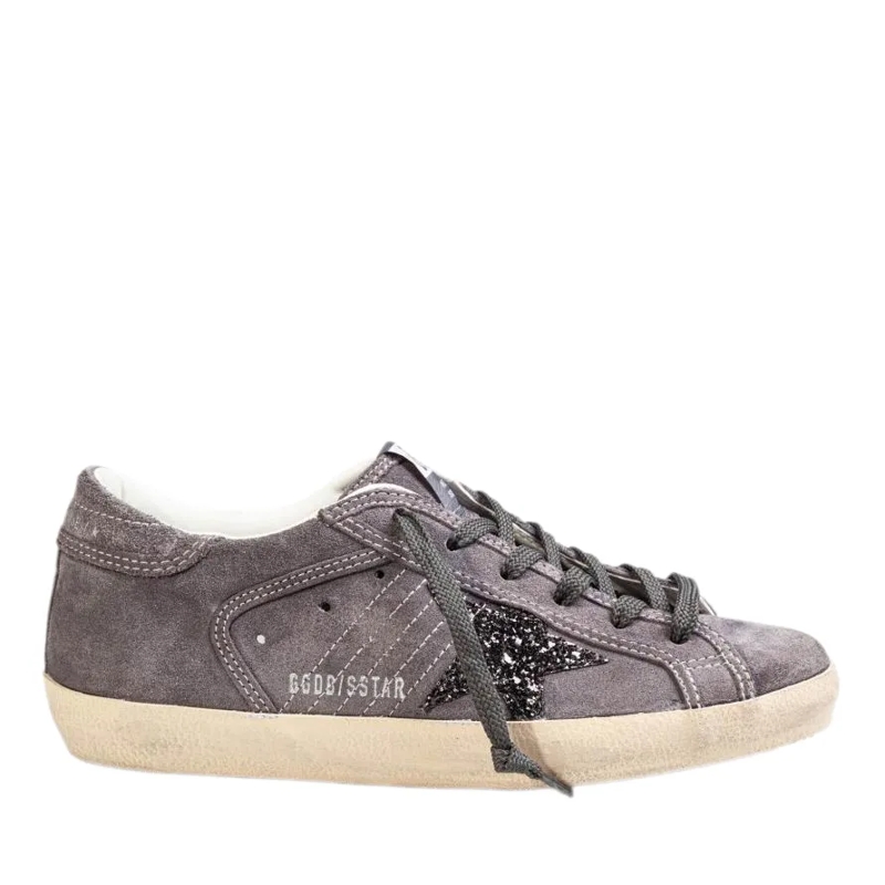Golden Goose Schnürschuhe Super Star Grey Suede Sneakers Grey(Image 2)