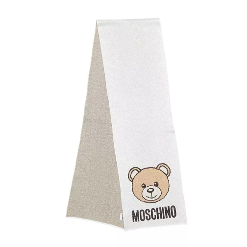 Moschino Scarf  30X190  cm White Lichtgewicht Sjaal