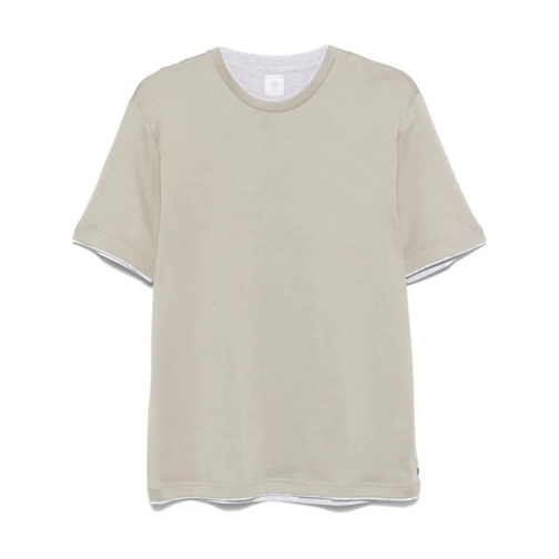 Eleventy Contrasting-Border T-Shirt Neutrals Magliette