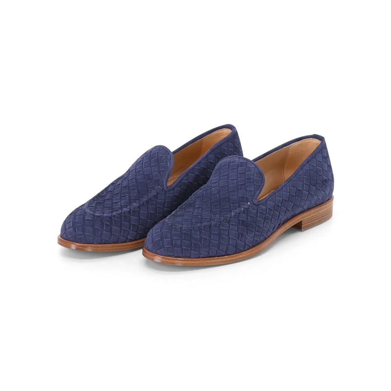 Jubile' Chaussures à lacets Loafers aus Veloursleder blau