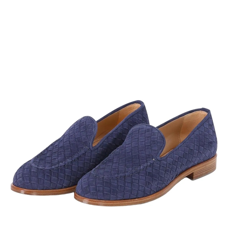 Jubile' Veterschoenen Loafers aus Veloursleder blau