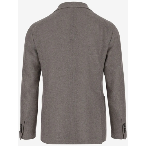 Tagliatore Blazer Silk And Wool Single-Breasted Jacket Grey (Image 2)