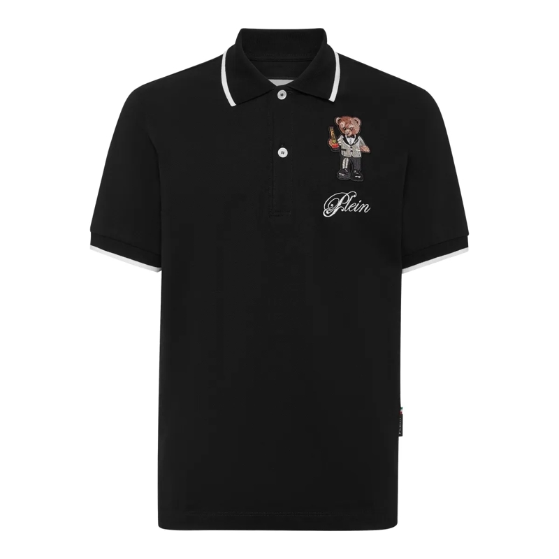 Philipp Plein Top Poloshirt Ss Teddy schwarz