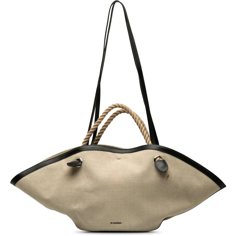 Jil Sander Schultertasche Canvas Sombrero Satchel braun