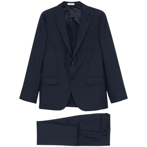 Boglioli Combinaisons de combinaisons Tailored Navy Blue Jersey Suit Blue