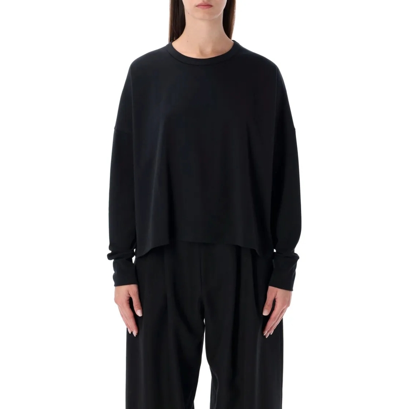 Studio Nicholson Top met lange mouwen Loop Cotton Jersey Long Sleeve T-Shirt Black
