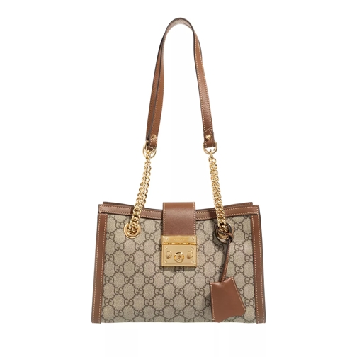 Gucci Small GG Supreme Padlock Shoulder Bag Beige / Brown Schultertasche