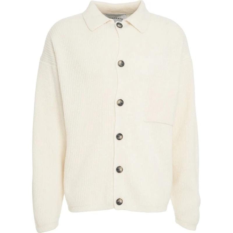 Amaranto Weste Ribbed cardigan weiß