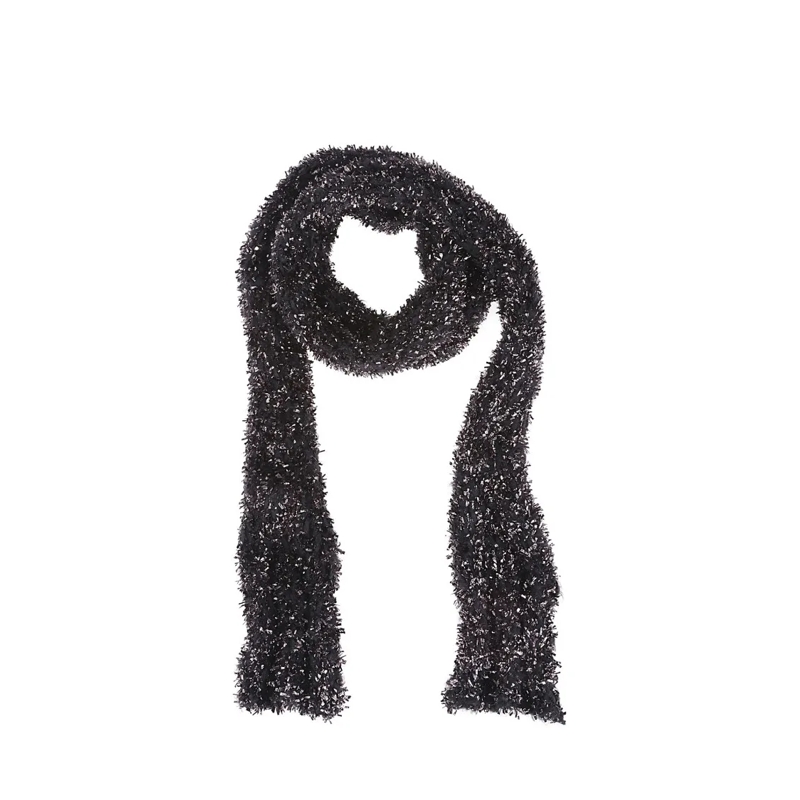 LUSSI Écharpe légère Lurex Silk Scarf Black