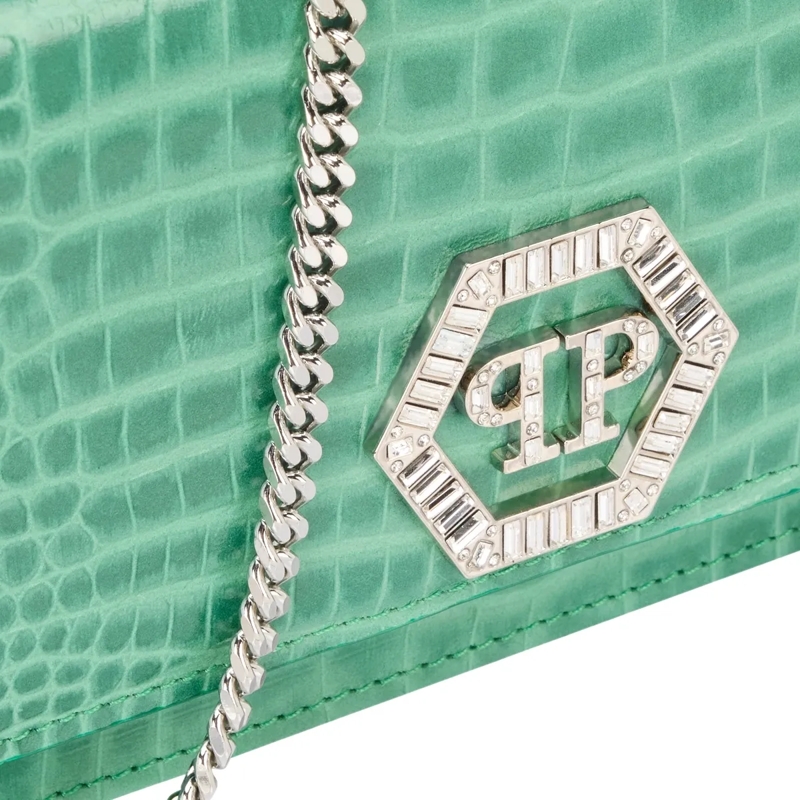 Philipp Plein Clutch Clutch Bag Cocco Hexagon grün(Image 5)