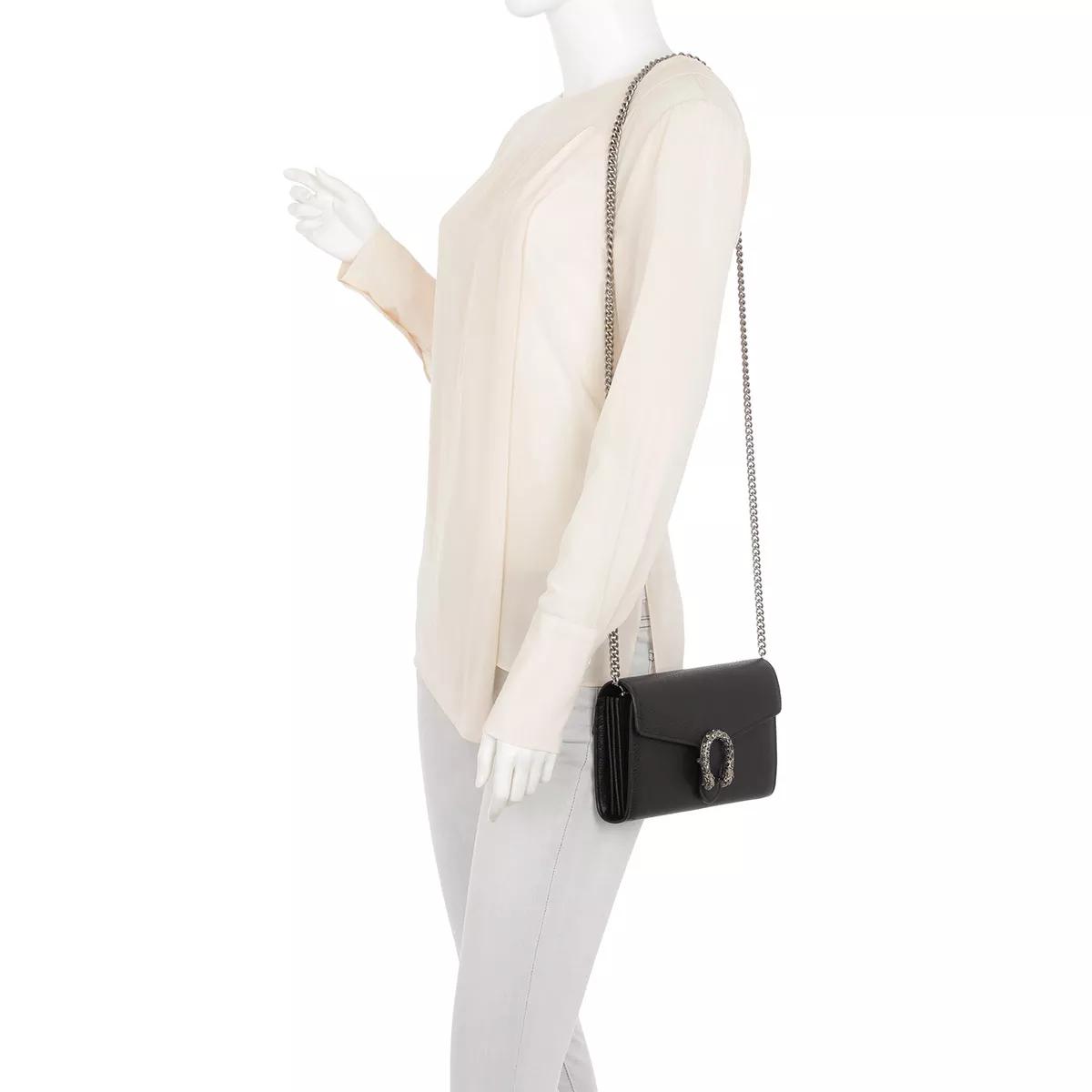 Gucci Crossbody bags Dionysos GG Supreme Leather Crossbody Bag Black in zwart